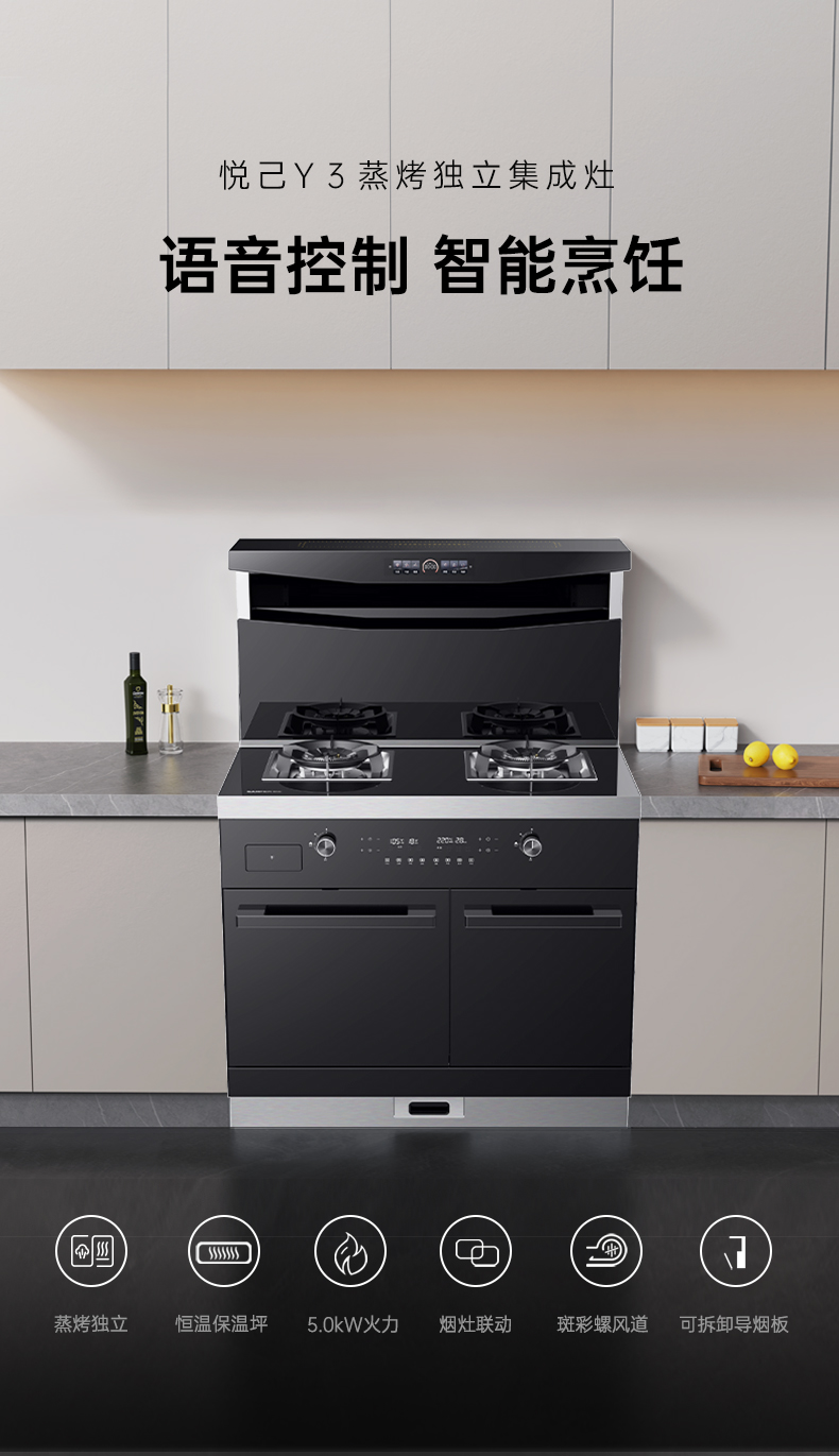 帥豐悅己Y3蒸烤獨(dú)立集成灶