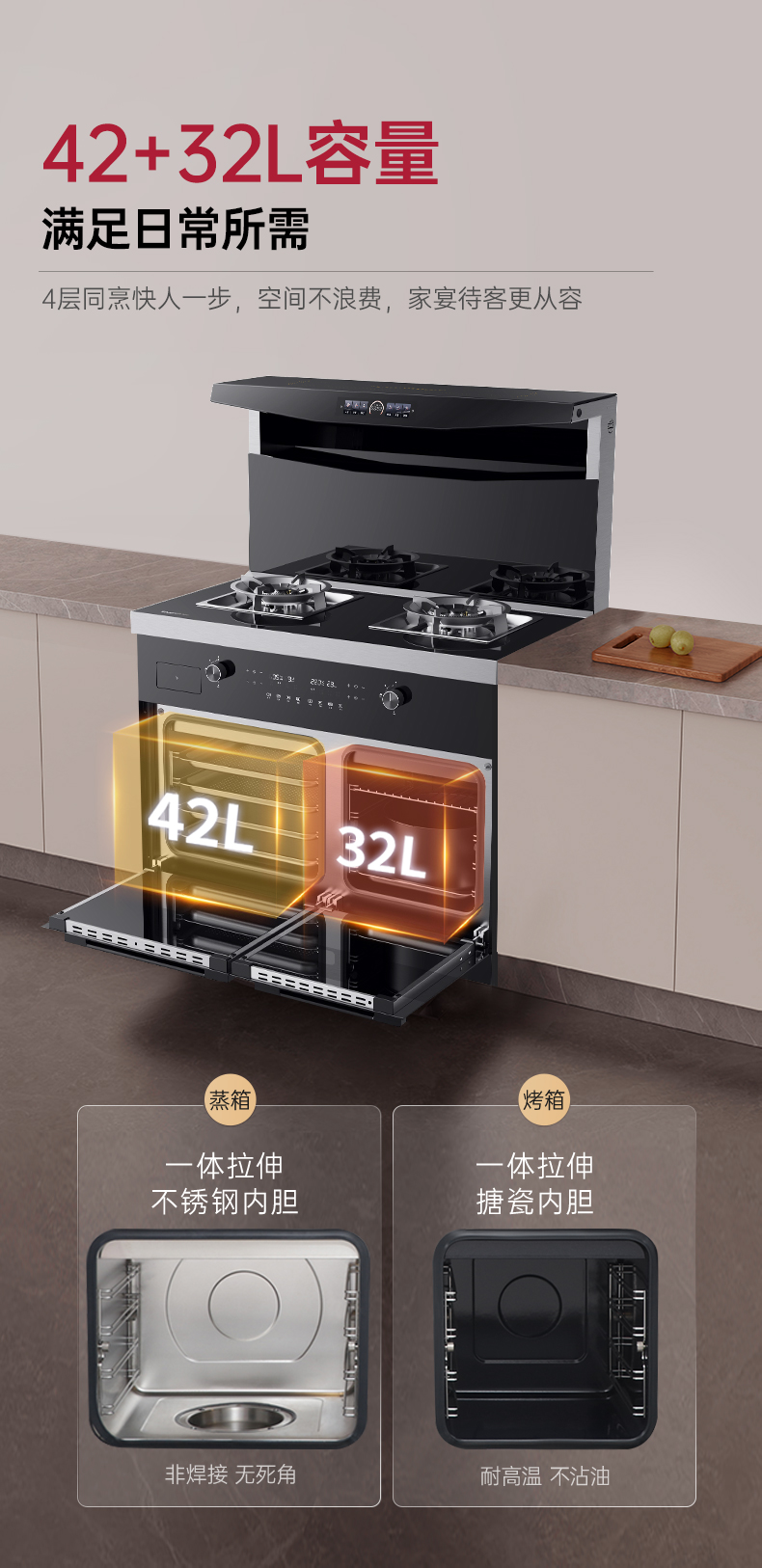 帥豐悅己Y3蒸烤獨(dú)立集成灶