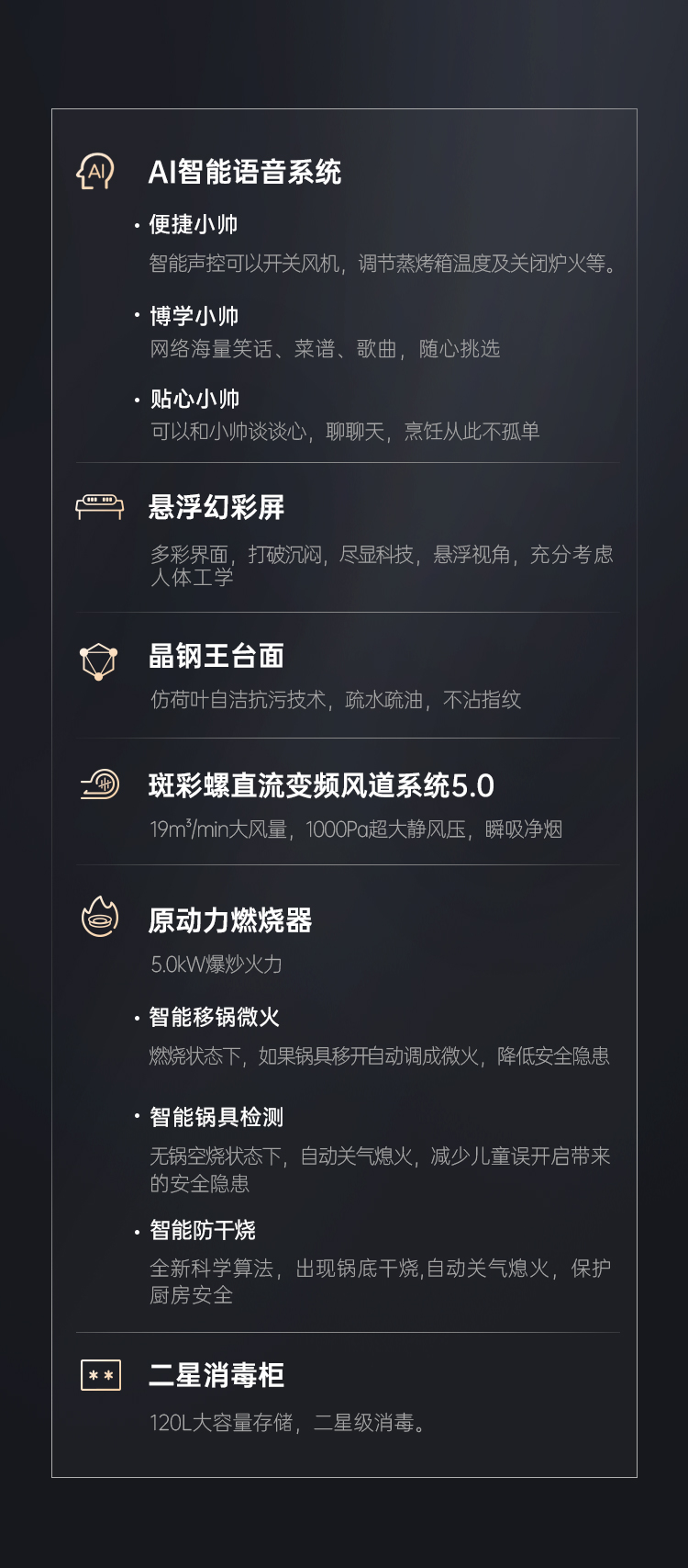 帥豐天機3消毒柜款（黑）集成灶