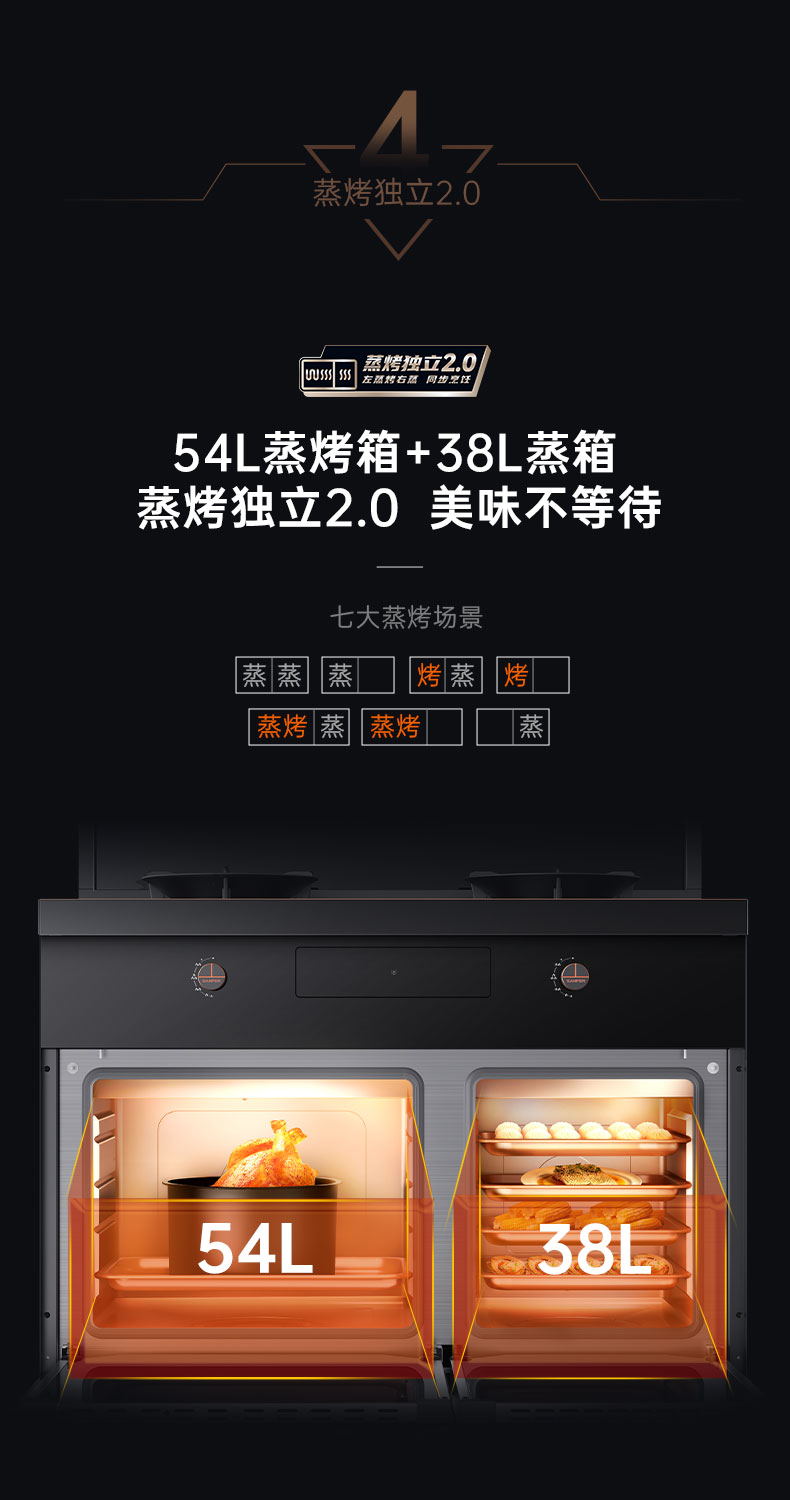 帥豐星辰X1雙子星蒸烤獨立(100S)集成灶