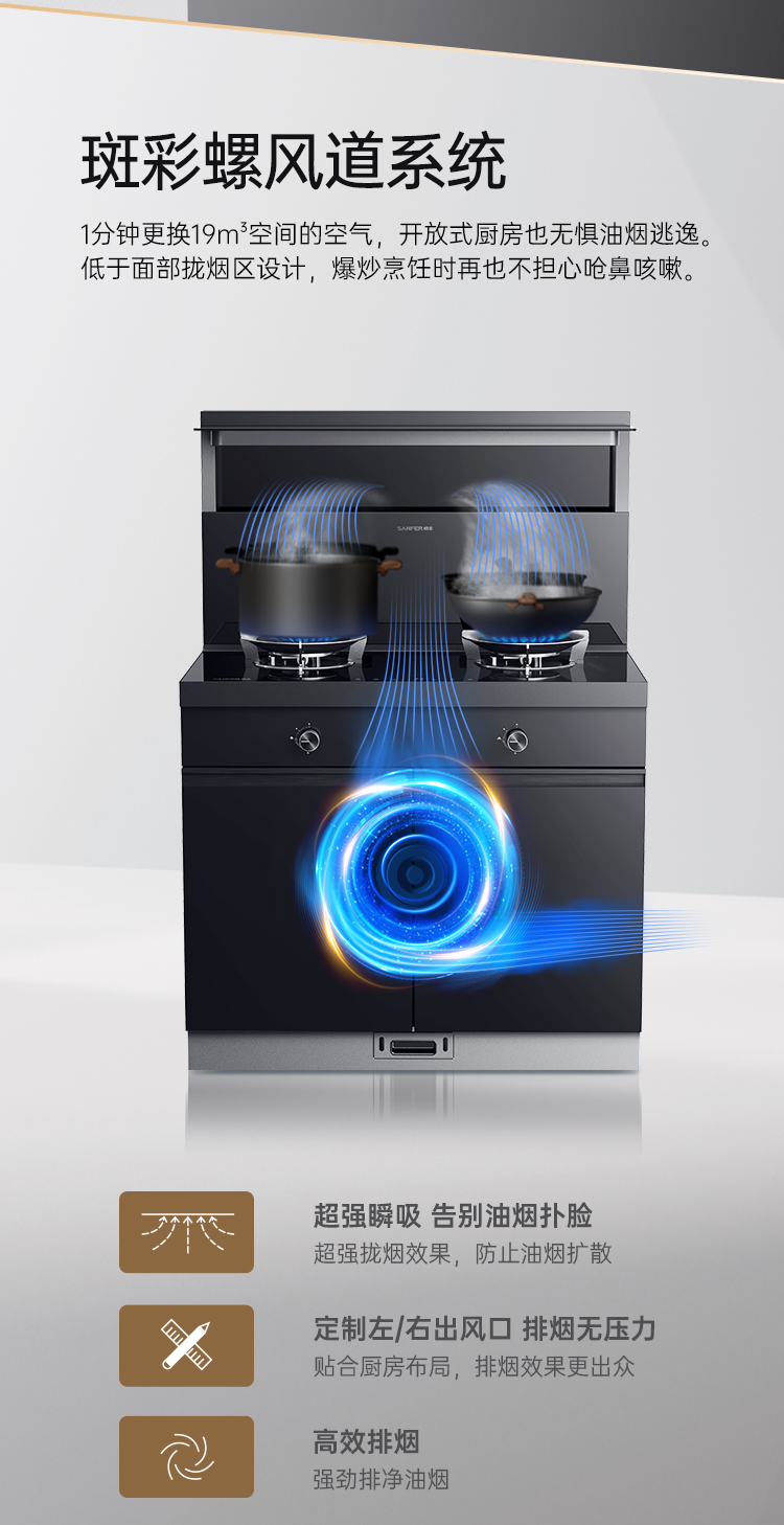 帥豐理想L1儲物柜款集成灶