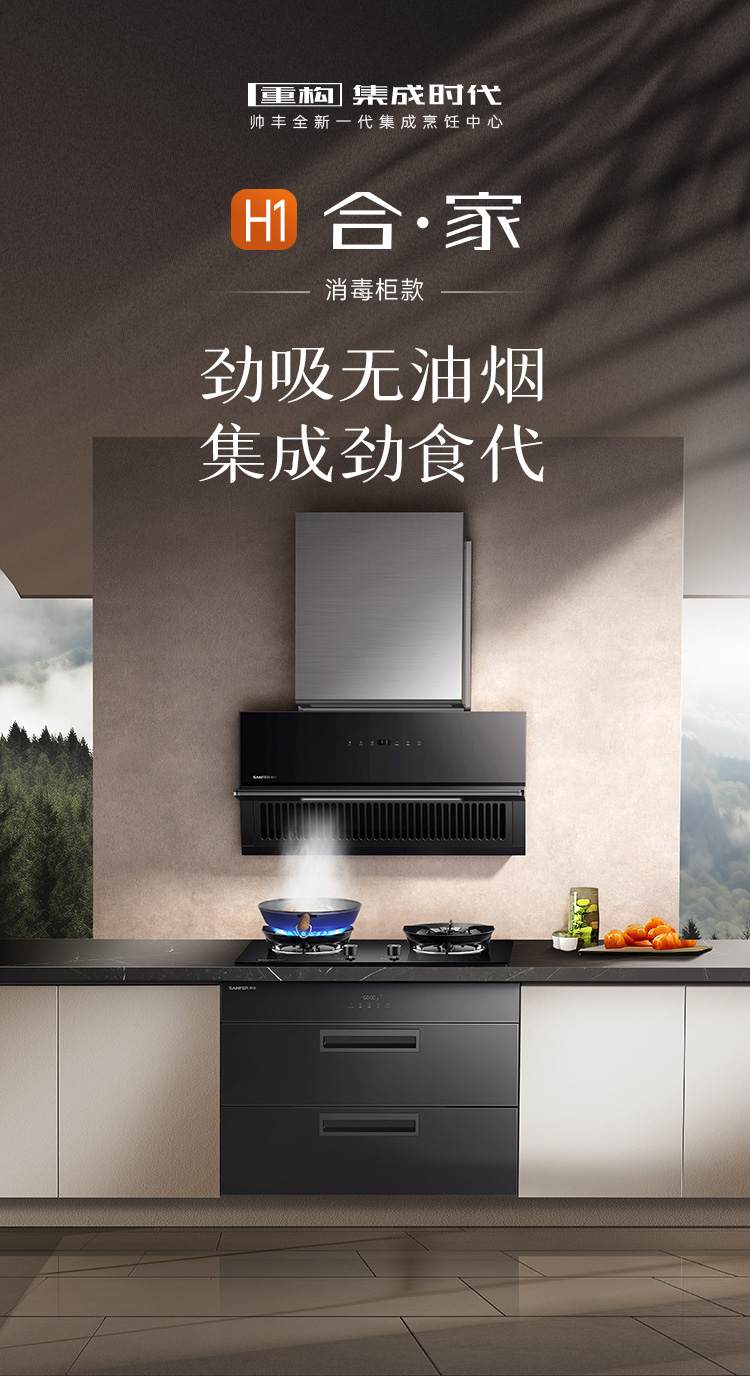 帥豐H1 合·家 消毒柜款集成烹飪中心
